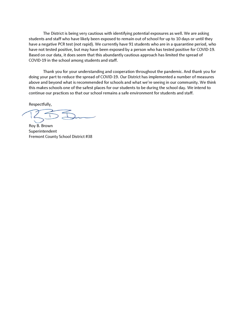 Letter to parents regarding school closure page  2